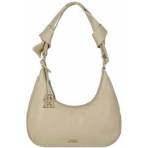 Tommy Hilfiger Pushlock Schoudertas Leer 28 cm cream