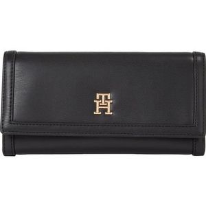 Tommy Hilfiger Dames TH City Compact L Flap portemonnee, zwart, one size, Zwart