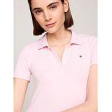 Tommy Hilfiger - 1985 Pique Slim Fit Jurk - Katoen - Korte Mouwen - Blauw