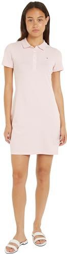 Tommy Hilfiger - 1985 Pique Slim Fit Jurk - Katoen - Korte Mouwen - Blauw