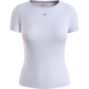 Tommy Jeans - Tjw Slim Essential Rib Ss - Top - Wit - Katoen