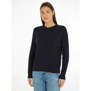 Tommy Hilfiger Rundhalspullover "CO CABLE C-NK SWEATER", mit Zopfmuster