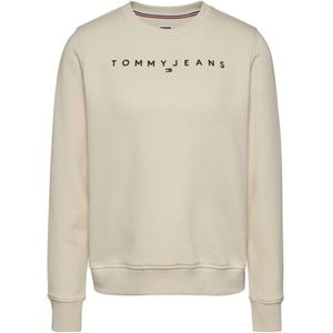 Tommy Hilfiger TJW Linear Crewneck Dames Sweater - Beige Newsprint