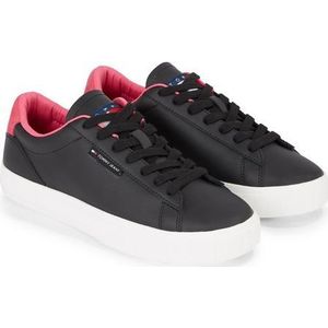 Tommy Jeans Dames Tjw Cupsole Sneaker Ess, Zwart Roze Alert, 38 EU