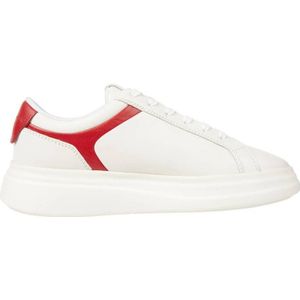 Tommy Hilfiger Leren Sneakers Ecru/Rood