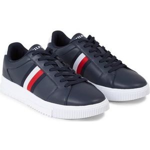 Tommy Hilfiger Heren Supercup LTH Stripes Ess Fm0fm04895 Cupsole Sneaker, Blauwe Woestijnhemel, 46 EU