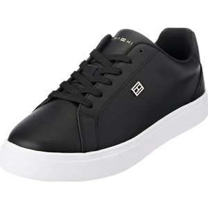 Tommy Hilfiger Dames Essential Court Sneaker Fw0fw07686 Cupsole, Zwart, 37 EU