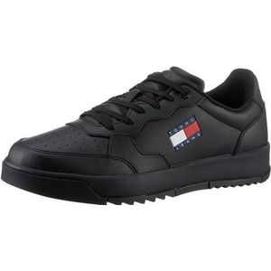 Tommy Jeansvoor mannen. EM0EM01397 Trainers Essential met gekartelde zool zwart (45), Leer, Plat, Veters, Casual