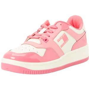 Tommy Jeans Dames Tjw Retro Basket Patent LTR En0en02499 Cupsole Sneaker, Roze Roze Alert, 37 EU