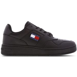 Tommy Hilfiger Retro Basket leren heren sneakers - Zwart - Uitneembare zool - Maat 41