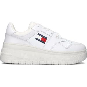 Tommy Jeans Tjw Retro Basket Flatform Sneakers - Leren - Dames - Wit