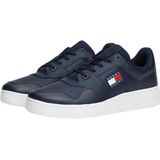 Tommy Hilfiger Retro Basket leren heren sneakers - Blauw - Uitneembare zool