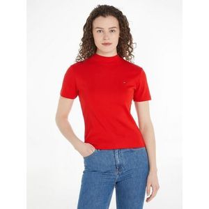 Tommy Hilfiger Slim Cody Crop Mock-nk Ww0ww40586 T-shirt S/S dames, fel rood