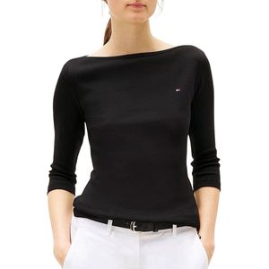 Tommy Hilfiger - T-shirt - Wit - Katoen - Driekwartmouwen