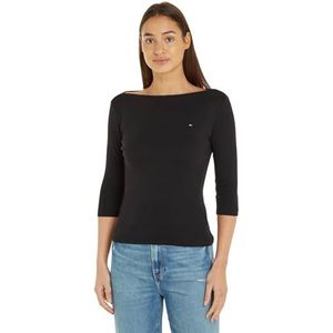 Tommy Hilfiger S/S gebreide tops voor dames, Zwart (zwart), 3XL