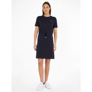 Tommy Hilfiger Katoenen T-shirtjurk met ronde hals voor dames, Blauw (Woestijnhemel), XXS
