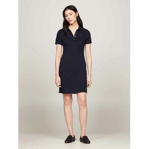 Tommy Hilfiger Polokleid »1985 SLIM PIQUE POLO DRESS SS«, Mit Knopfleiste und Logo Stickerei