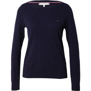 Tommy Hilfiger Strickpullover "CO JERSEY STITCH V-NK SWEATER", mit Tommy Hilfiger Logo-Flag