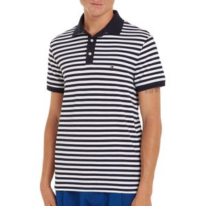 Tommy Hilfiger 1985 Slim Polo - heren poloshirt - blauw-wit gestreept