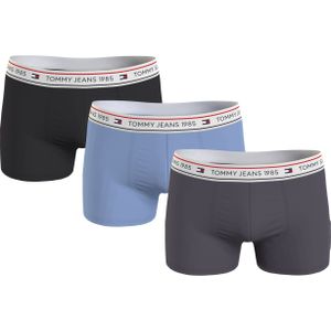 Tommy Hilfiger trunk (3-pack), heren boxers normale lengte, zwart, grijs, lichtblauw