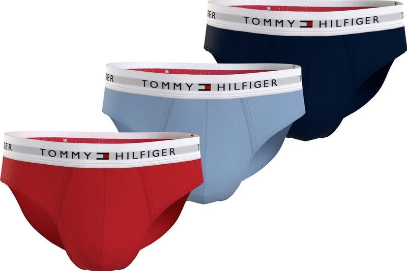 Tommy Hilfiger - Hipster Brief - Blauw Lichtblauw Rood - Set van 3