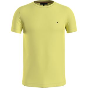 Tommy Hilfiger - Stretch Slim Fit T-shirt - Lichtgeel - Katoen