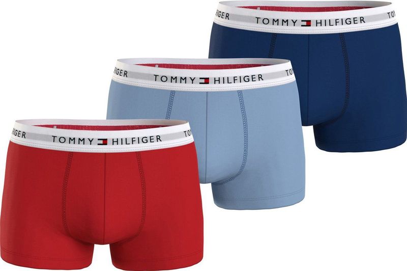 Tommy Hilfiger - Trunk - Boxershorts - Blauw/Lichtblauw/Rood - 3-Pack