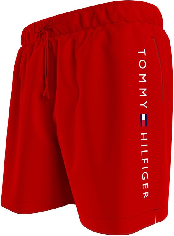Tommy Hilfiger - Original Logo - Zwemshort - Rood - Elastische Tailleband