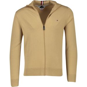 Tommy Hilfiger vest lichtbruin effen wijde fit katoen