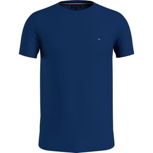Tommy Hilfiger Stretch Slim Fit Tee, heren T-shirt korte mouw O-hals, donker kobaltblauw