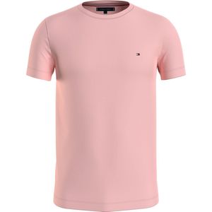 Tommy Hilfiger Stretch Slim Fit Tee - heren T-shirt korte mouw O-hals - lichtroze