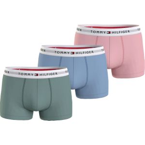 Tommy Hilfiger trunk (3-pack), heren boxers normale lengte, groen, lichtblauw, roze