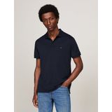 Tommy Hilfiger - ESSENTIAL - T-shirt - Marine - Jersey, Polokraag, Knoopsluiting