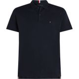 Tommy Hilfiger - ESSENTIAL - T-shirt - Marine - Jersey, Polokraag, Knoopsluiting