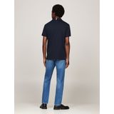 Tommy Hilfiger - Polo - Donkerblauw - Katoen - 2 Knoopsluiting