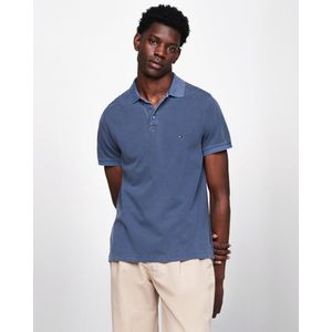 Tommy Hilfiger Heren kledingstuk Dye Reg Polo S/S polo's, blauw, XS, Verouderde Indigo, XS