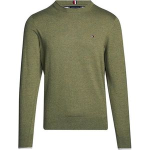 Tommy Hilfiger - Truien - Groen - Katoen - Lichtgewicht Pullover Mouliné
