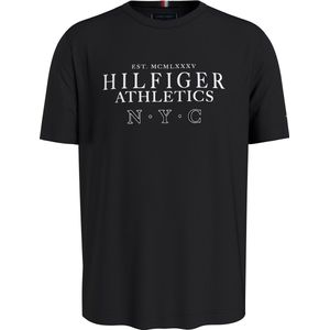 Tommy Hilfiger Hilfiger Ath Stack Tee - heren T-shirt korte mouw O-hals - zwart