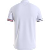 Tommy Hilfiger - Flag Cuff Slim Polo - Heren Poloshirt - Wit
