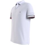 Tommy Hilfiger - Flag Cuff Slim Polo - Heren Poloshirt - Wit