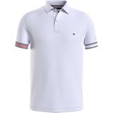 Tommy Hilfiger - Flag Cuff Slim Polo - Heren Poloshirt - Wit