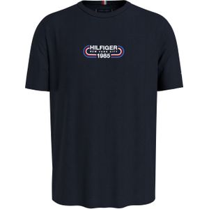 Tommy Hilfiger Hilfiger Track Graphic Tee - heren T-shirt korte mouw O-hals - donkerblauw