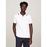 Tommy Hilfiger regular fit heren polo - rwb tipped V-collar - wit