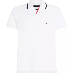Tommy Hilfiger regular fit heren polo - rwb tipped V-collar - wit