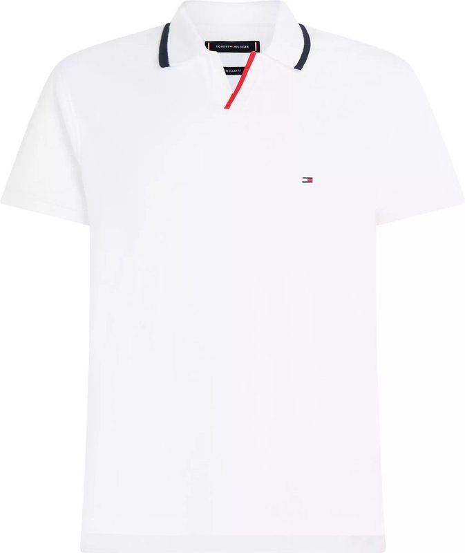 Tommy Hilfiger regular fit heren polo - rwb tipped V-collar - wit