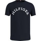 Tommy Hilfiger Hilfiger Arched Tee - heren T-shirt korte mouw O-hals - donkerblauw