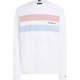 Tommy Hilfiger - Chest Hilfiger 85 Tee - Heren T-shirt - Wit - Korte Mouw - O-hals