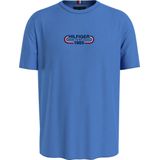 Tommy Hilfiger Hilfiger Track Graphic Tee - heren T-shirt korte mouw O-hals - middenblauw