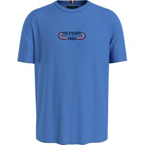 Tommy Hilfiger Hilfiger Track Graphic Tee - heren T-shirt korte mouw O-hals - middenblauw