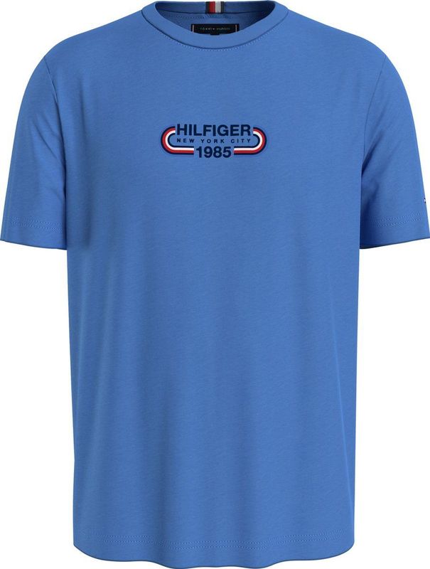Tommy Hilfiger Hilfiger Track Graphic Tee - heren T-shirt korte mouw O-hals - middenblauw